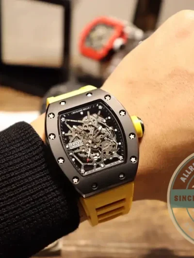 Replica Richard Mille035 Bb Factory Yellow Rubber Strap - Swiss-Made Clone Watch