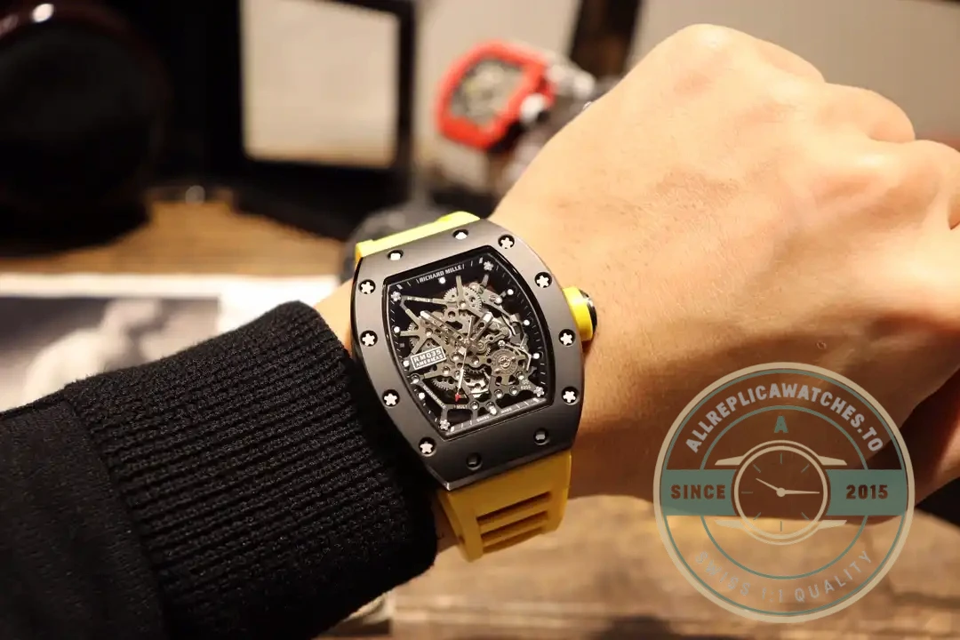 Replica Richard Mille035 Bb Factory Yellow Rubber Strap - Swiss-Made Clone Watch