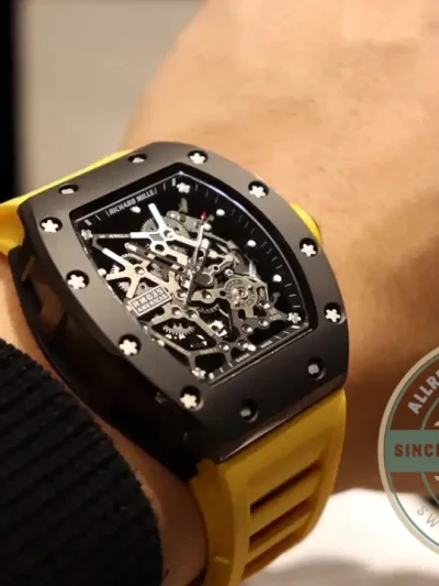 Replica Richard Mille035 Bb Factory Yellow Rubber Strap - Factory Super Clone Watch
