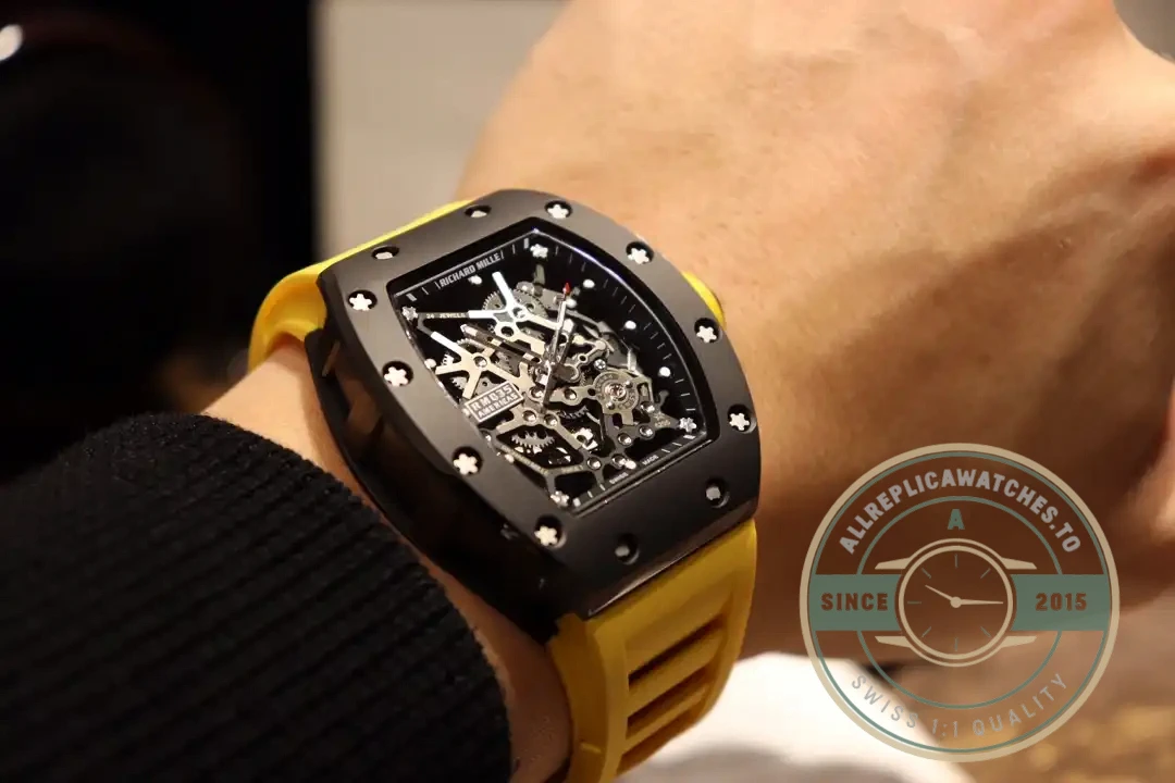 Replica Richard Mille035 Bb Factory Yellow Rubber Strap - Factory Super Clone Watch