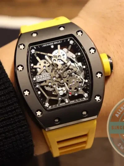 Replica Richard Mille035 Bb Factory Yellow Rubber Strap - Swiss Movement Replica Watch
