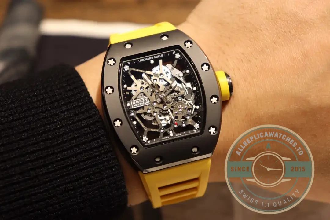 Replica Richard Mille035 Bb Factory Yellow Rubber Strap - Swiss Movement Replica Watch