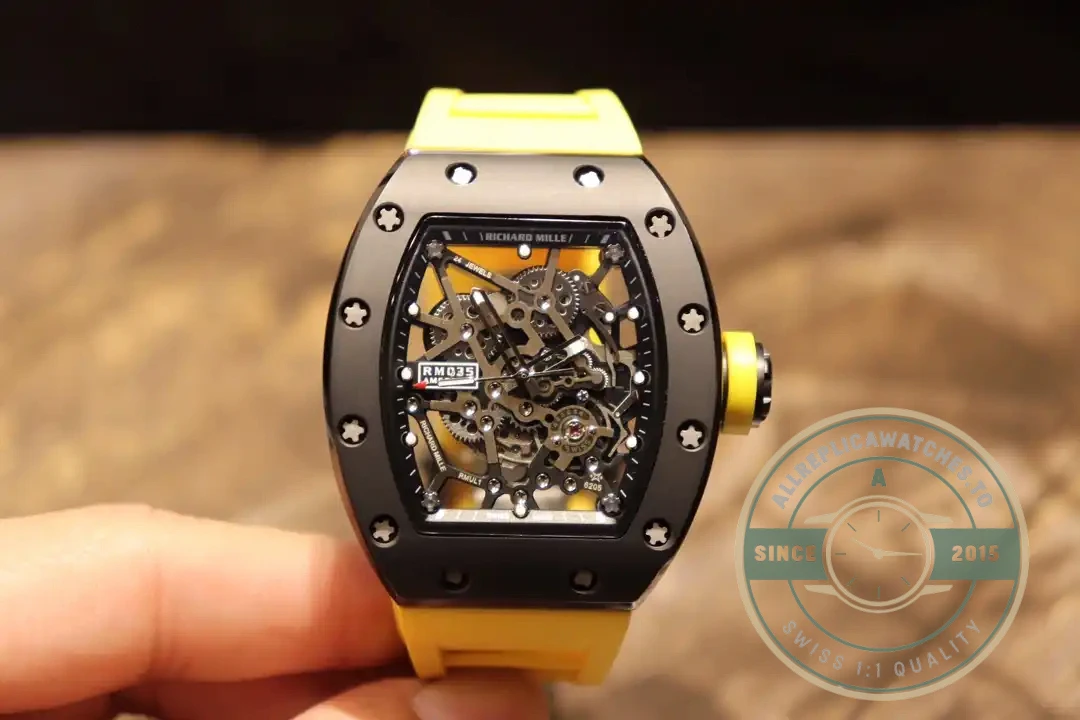 Replica Richard Mille035 Bb Factory Yellow Rubber Strap - Affordable Luxury Replica Timepiece