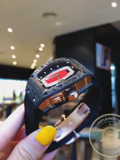 Replica Richard Mille037 Carbon Black Strap - Swiss-Made Clone Watch