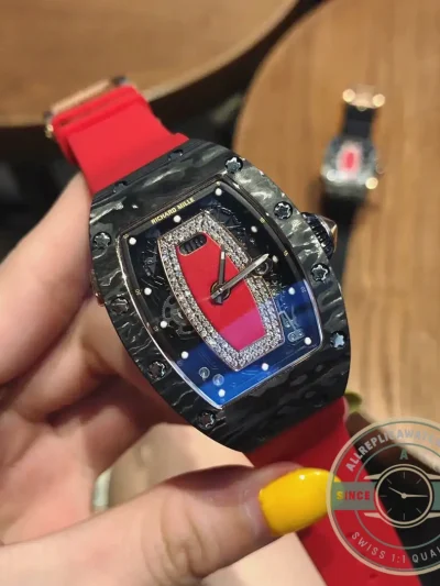Replica Richard Mille037 Carbon Black Strap - Swiss-Made Clone Watch