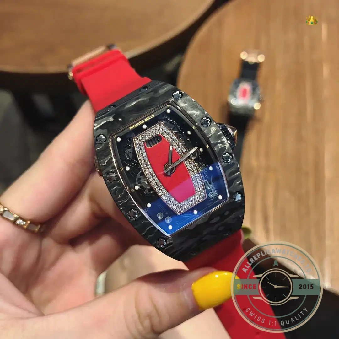 Replica Richard Mille037 Carbon Black Strap - Swiss-Made Clone Watch