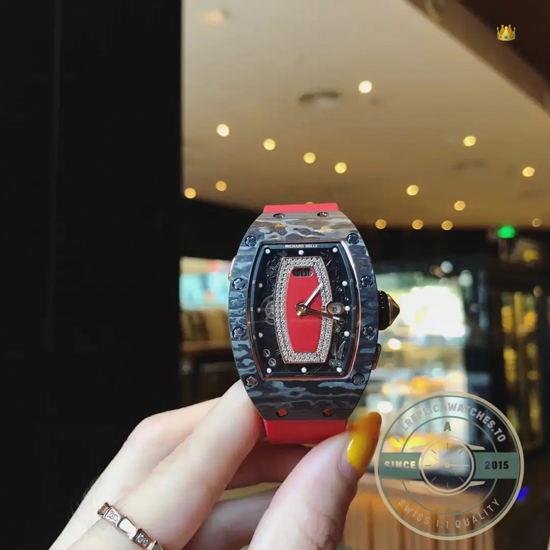 Replica Richard Mille037 Carbon Black Strap - Factory Super Clone Watch