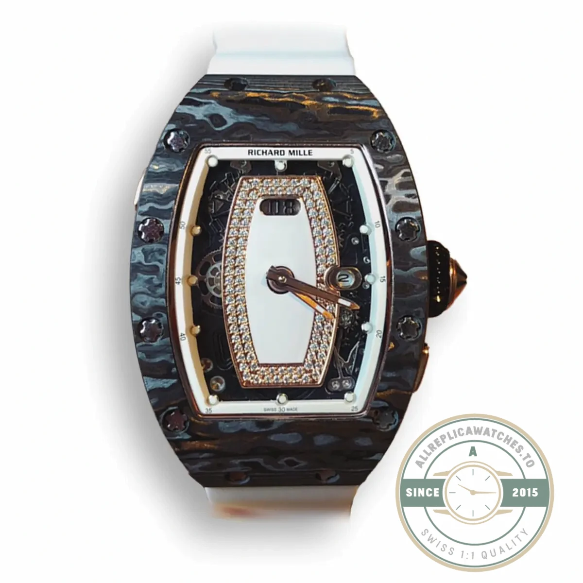 Replica Richard Mille037 Carbon White Strap - Affordable Super Clone Watch