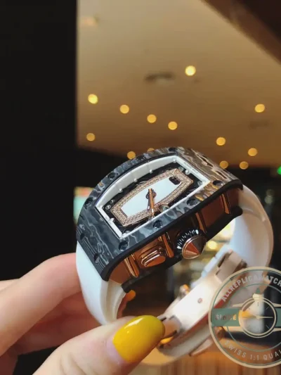 Replica Richard Mille037 Carbon White Strap - Premium Super Clone Watch