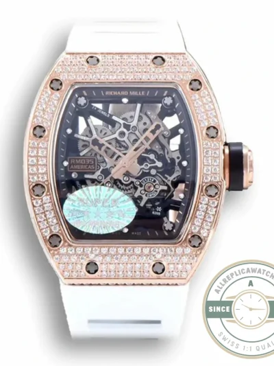 Replica Richard Mille35-01 Kv Factory Rose Gold Diamond Case - Affordable Luxury Replica Timepiece