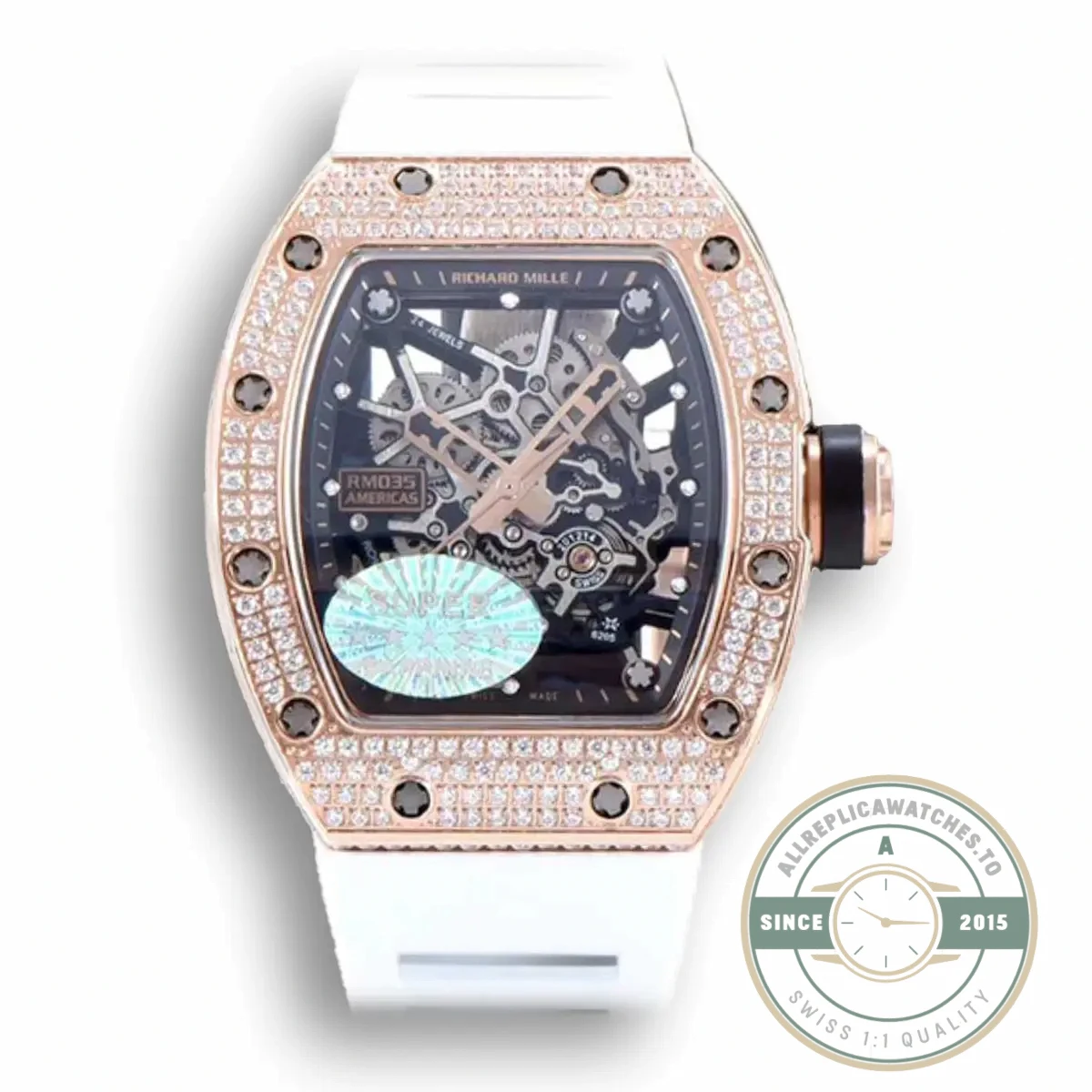 Replica Richard Mille35-01 Kv Factory Rose Gold Diamond Case - Affordable Luxury Replica Timepiece