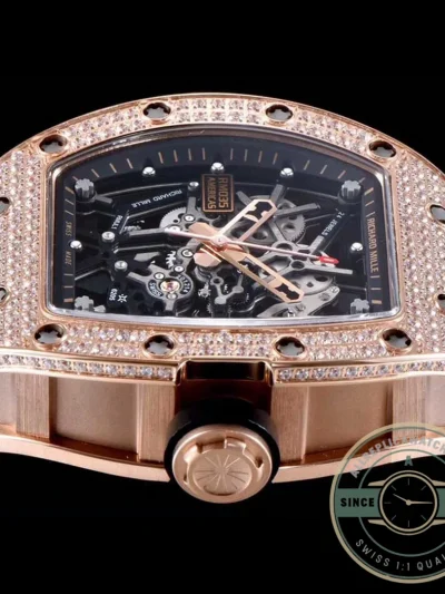 Replica Richard Mille35-01 Kv Factory Rose Gold Diamond Case - Best Quality Replica Watch