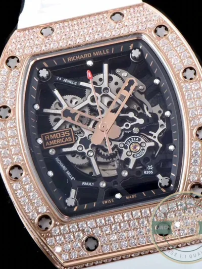 Replica Richard Mille35-01 Kv Factory Rose Gold Diamond Case - Swiss Movement Replica Watch