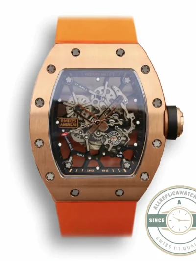Replica Richard Mille35-01 Kv Factory Rose Gold Orange Strap - Best Quality Replica Watch