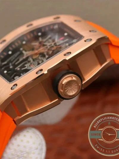 Replica Richard Mille35-01 Kv Factory Rose Gold Orange Strap - Luxury Replica Watch