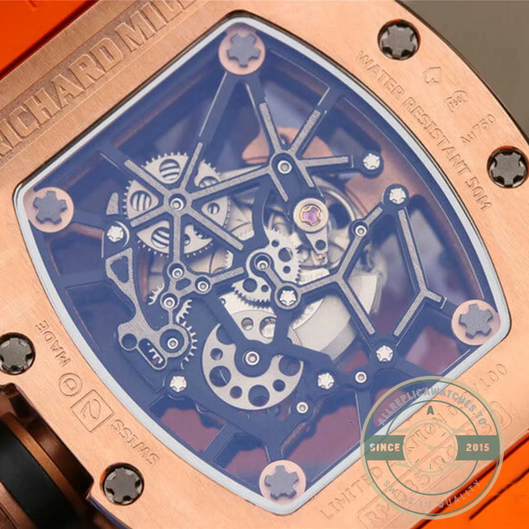 Replica Richard Mille35-01 Kv Factory Rose Gold Orange Strap - Best Quality Replica Watch