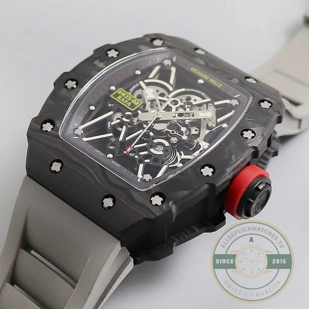Replica Richard Mille35-01 Kv Factory V3 Black Carbon Fiber Case - 1:1 Swiss Replica Watch