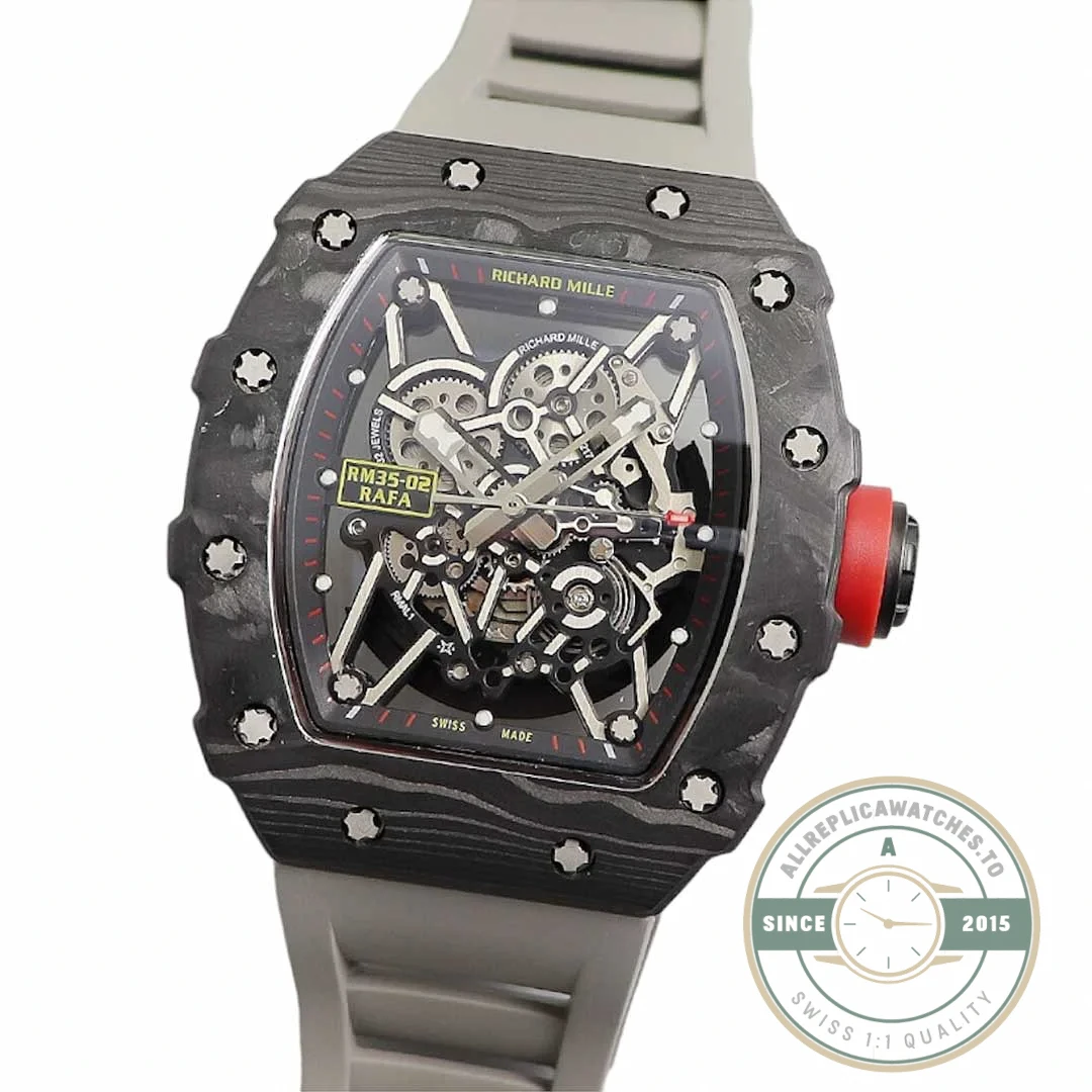 Replica Richard Mille35-01 Kv Factory V3 Black Carbon Fiber Case - Top-Tier Swiss Replica Watch