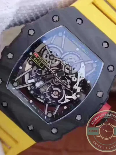 Replica Richard Mille35-02 Kv Factory Swiss Eta8215 Yellow Rubber Strap - Factory Super Clone Watch