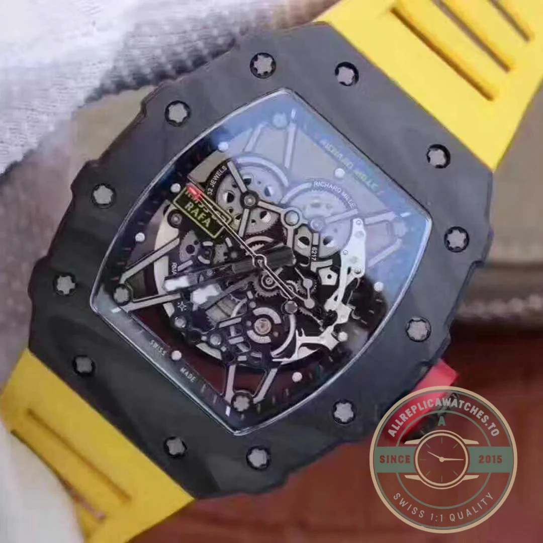 Replica Richard Mille35-02 Kv Factory Swiss Eta8215 Yellow Rubber Strap - Factory Super Clone Watch