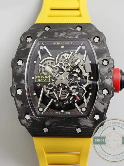 Replica Richard Mille35-02 Kv Factory Swiss Eta8215 Yellow Rubber Strap - Top-Tier Swiss Replica Watch