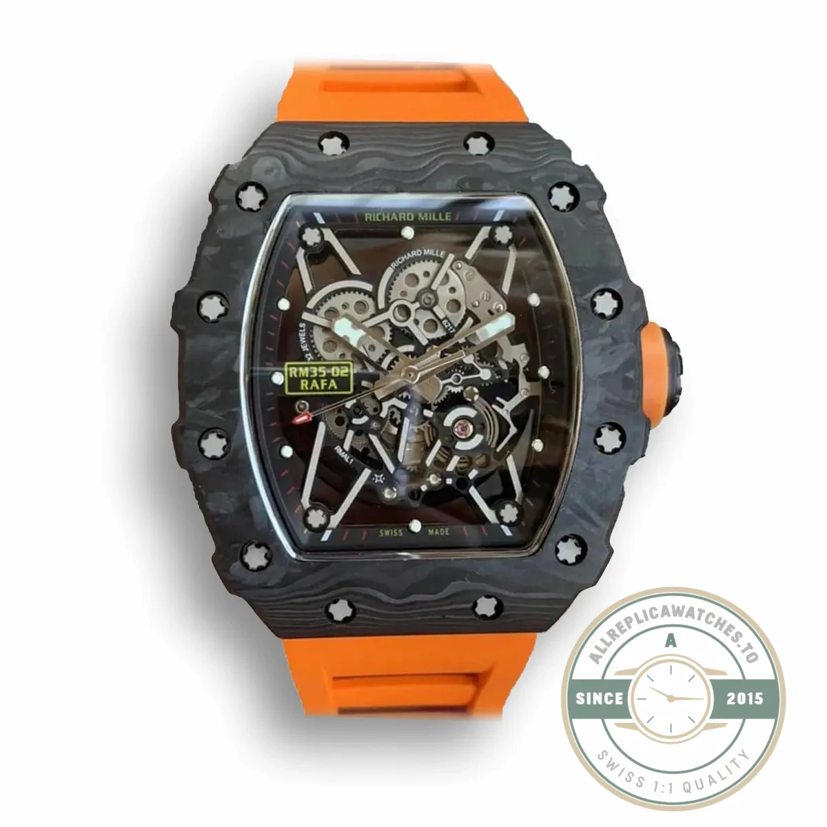 Replica Richard Mille35-02 Kv Factory V3 Orange Strap - Best Quality Replica Watch