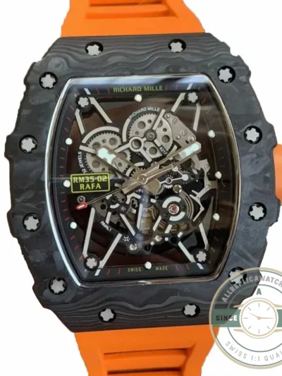 Replica Richard Mille35-02 Kv Factory V3 Orange Strap - Swiss Movement Replica Watch
