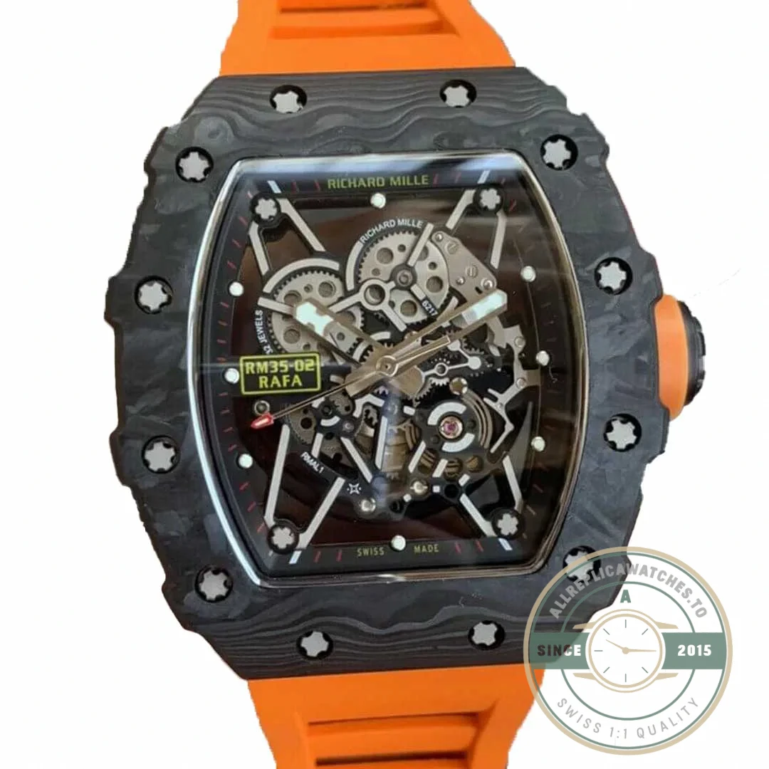Replica Richard Mille35-02 Kv Factory V3 Orange Strap - Swiss Movement Replica Watch