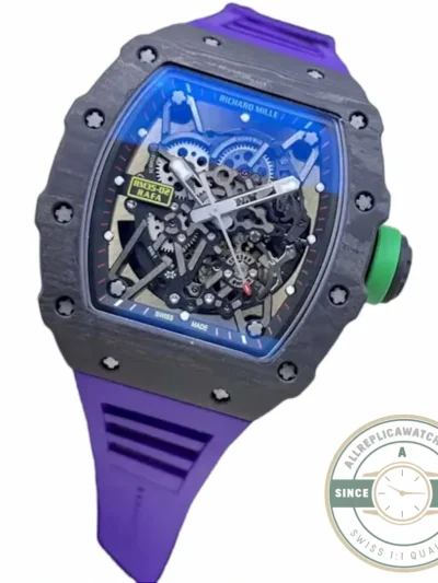 Replica Richard Mille35-02 Ntpt Carbon Fiber Purple Strap - Affordable Super Clone Watch
