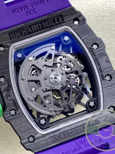 Replica Richard Mille35-02 Ntpt Carbon Fiber Purple Strap - 1:1 Swiss Replica Watch