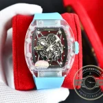Replica Richard Mille35-02 Transparent Case Blue Strap - Premium Super Clone Watch