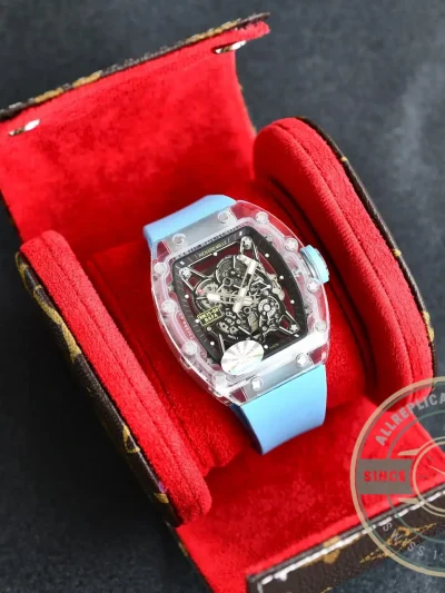 Replica Richard Mille35-02 Transparent Case Blue Strap - Budget Luxury Replica Watch