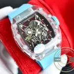 Replica Richard Mille35-02 Transparent Case Blue Strap - Affordable Luxury Replica Timepiece