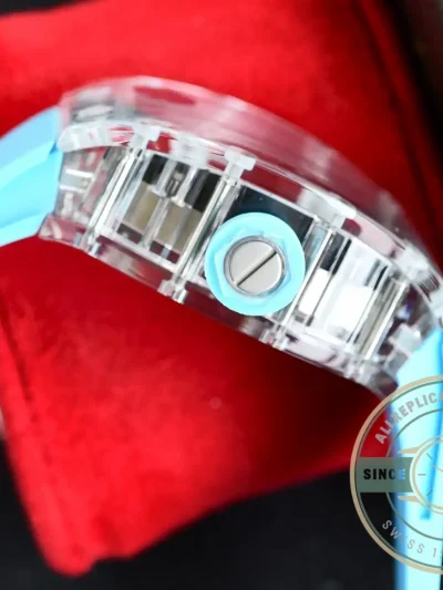 Replica Richard Mille35-02 Transparent Case Blue Strap - 1:1 Swiss Replica Watch