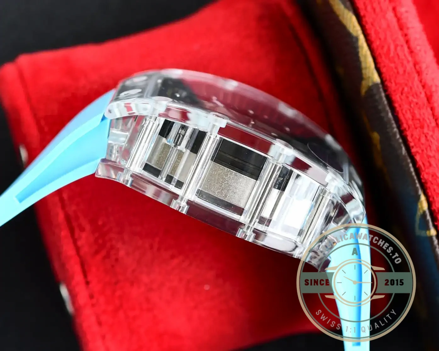 Replica Richard Mille35-02 Transparent Case Blue Strap - Top-Tier Swiss Replica Watch