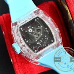 Replica Richard Mille35-02 Transparent Case Blue Strap - 1:1 Swiss Replica Watch