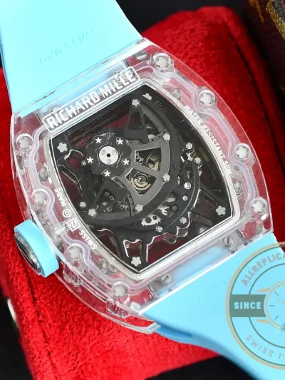 Replica Richard Mille35-02 Transparent Case Blue Strap - 1:1 Swiss Replica Watch