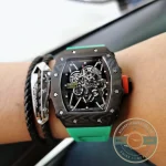 Replica Richard Mille35-02 V2 Green Rubber Strap - High-Grade Replica Watch