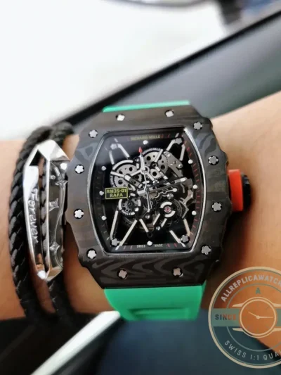 Replica Richard Mille35-02 V2 Green Rubber Strap - High-Grade Replica Watch