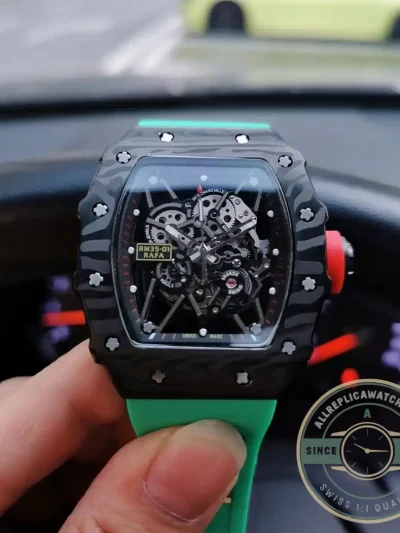 Replica Richard Mille35-02 V2 Green Rubber Strap - Top-Tier Swiss Replica Watch