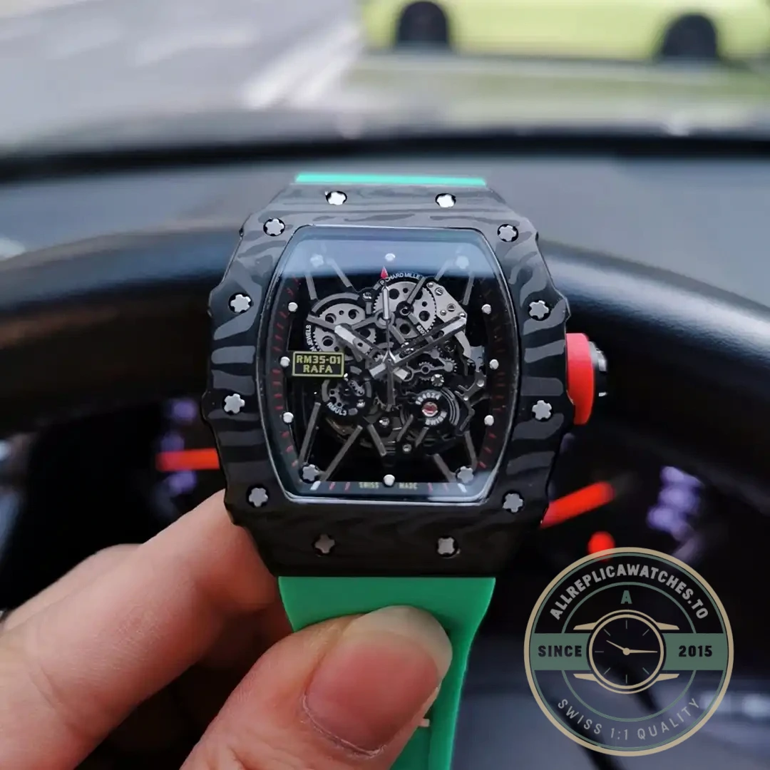 Replica Richard Mille35-02 V2 Green Rubber Strap - Top-Tier Swiss Replica Watch