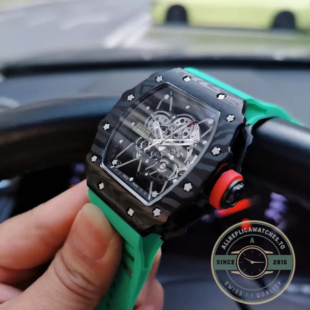 Replica Richard Mille35-02 V2 Green Rubber Strap - Budget Luxury Replica Watch