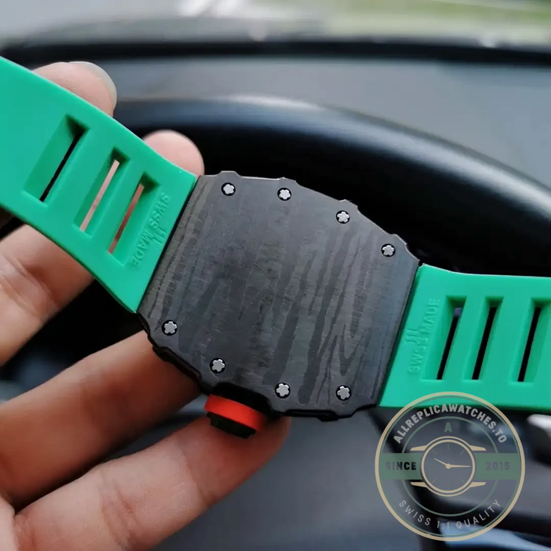 Replica Richard Mille35-02 V2 Green Rubber Strap - Premium Super Clone Watch