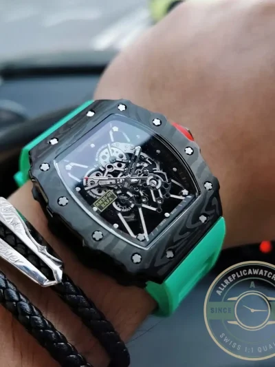 Replica Richard Mille35-02 V2 Green Rubber Strap - Factory Super Clone Watch