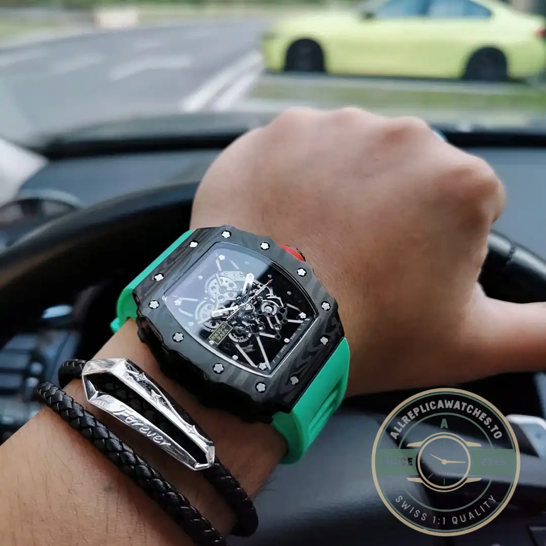 Replica Richard Mille35-02 V2 Green Rubber Strap - Best Quality Replica Watch