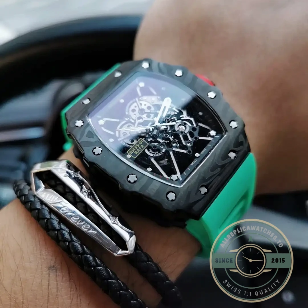 Replica Richard Mille35-02 V2 Green Rubber Strap - Top-Tier Swiss Replica Watch