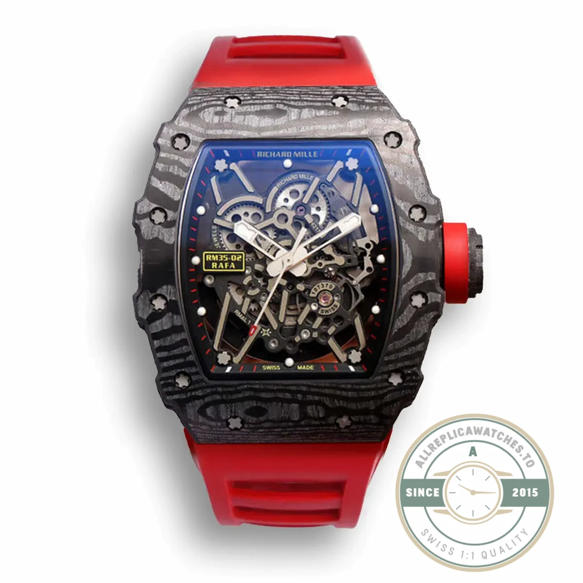 Replica Richard Mille35-02 Zf Factory Red Rubber Strap - Best Quality Replica Watch
