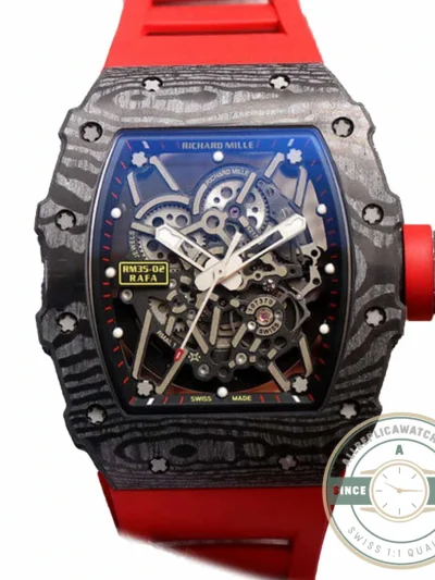 Replica Richard Mille35-02 Zf Factory Red Rubber Strap - Swiss-Made Clone Watch