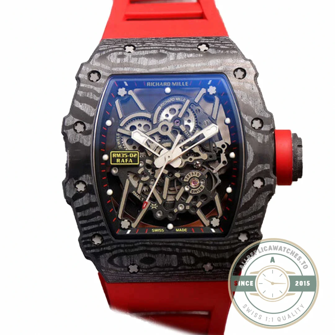 Replica Richard Mille35-02 Zf Factory Red Rubber Strap - Swiss-Made Clone Watch