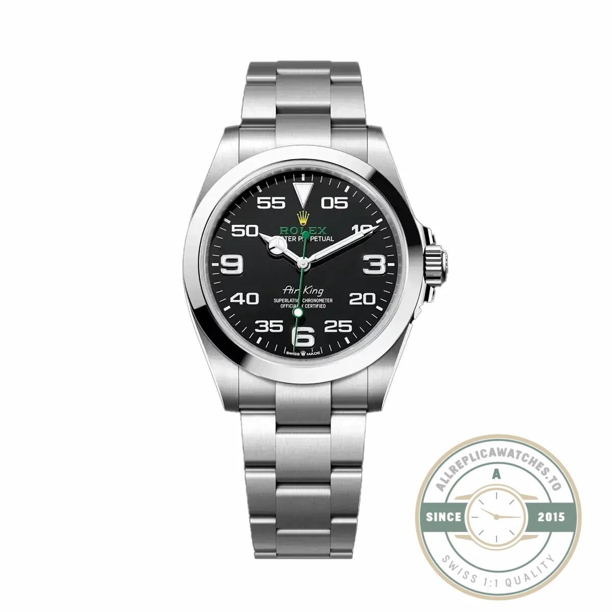 Replica Rolex Air-King 38mm Dial Black 1454020 - High-Grade Replica Watch